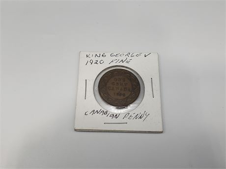 1920 KING GEORGE 5TH CANADIAN PENNY