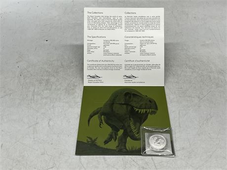 ROYAL CANADIAN MINT $20 FINE SILVER COIN - TREX