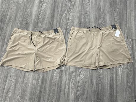 (2 NEW WITH TAGS) NORDSTROM SLIM FIT BEIGE MENS SHORTS SIZE XXL