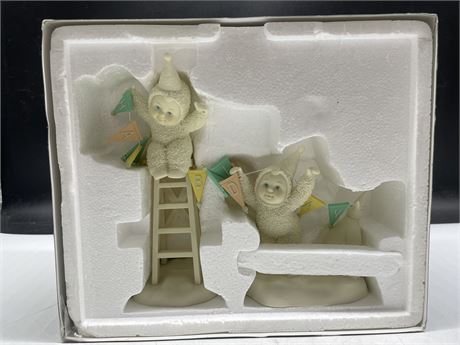 2 SNOWBABIES IN BOX “IT’S ALMOST TIME TO PARTY”