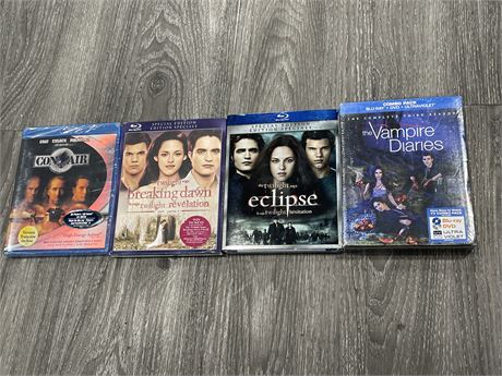LOT OF 4 SEALED ASSORTED BLU-RAYS