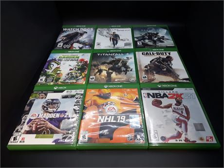 COLLECTION OF NINE XBOX ONE GAMES - VERY GOOD CONDITION