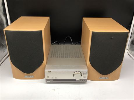 2 MISSION BI WIRE SPEAKERS M31 WITH JYC SMALL INTEGRATED TUNER RX-EX70