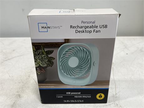 (NEW) RECHARGEABLE USB DESKTOP FAN