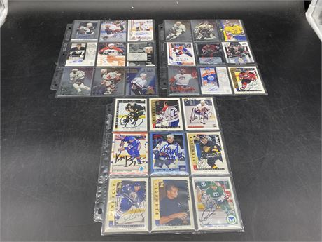 27 NHL AUTOGRAPHED CARDS (17 authentic from packs)