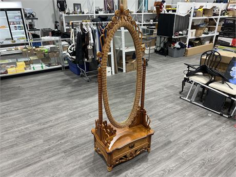 HELLO HOBBY HIGH END STANDING MIRROR W/DRAWER (74” tall)