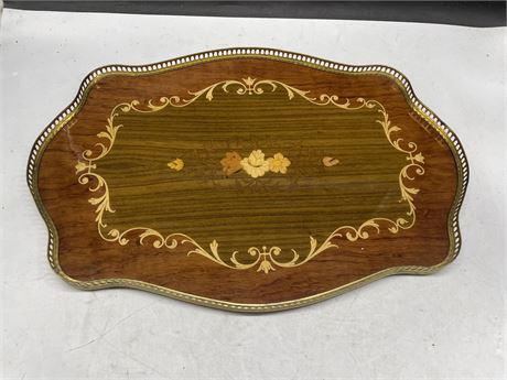 TOP QUALITY WOOD INLAID RETRO ITALY SERVING TRAY