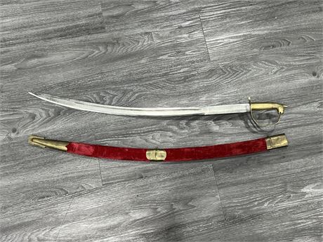 VINTAGE SWORD W/ SHEATH - MADE IN INDIA - 29” BLADE