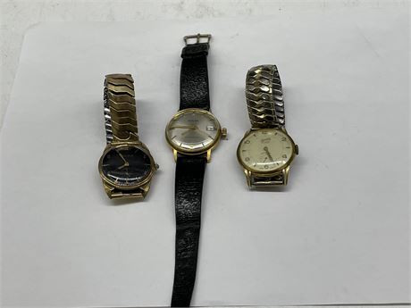 3 VINTAGE MENS WATCHES