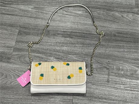 (NEW WITH TAGS) KATE SPADE PINEAPPLE EMBRO CHAIN WALLET (8”x5”)