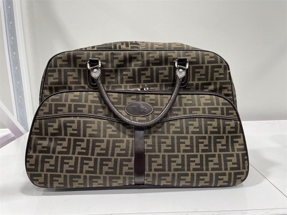 Urban Auctions - FENDI DUFFLE BAG ROLLING WHEELED CARRY ON TOTE (UNSURE ...