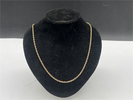 10K GOLD ROPE NECKLACE - 6 GRAMS 25” LONG