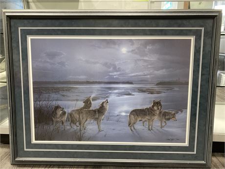 DANIEL SMITH SIGNED ANA NUMBERED WOLF PRINT (40.5” x 30.5”)