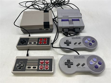 MODERN NES & SNES SYSTEMS - APPROX 250 GAMES ON EACH