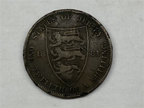 RULER - QUEEN VICTORIA 1881 1/2 SHILLING LOW MINTAGE