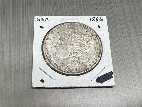 1886 US MORGAN SILVER DOLLAR