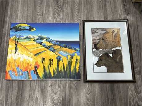 2 ORIGINAL SIGNED PAINTINGS (Largest is 24”x20”)