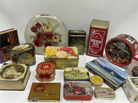 LOT OF TINS - SOME VINTAGE SOME NEWER