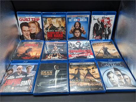 12 BLURAY MOVIES - EXCELLENT CONDITION