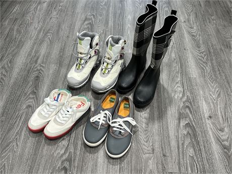 4 PAIRS OF SHOES / BOOTS - GOOD CONDITION