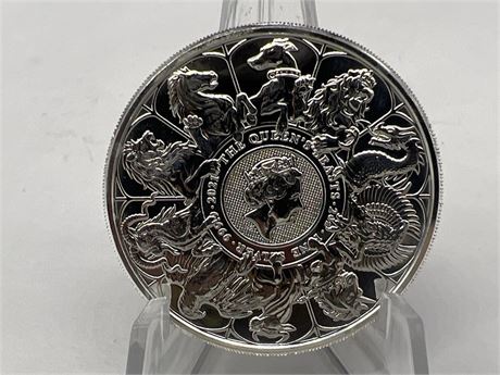2 OZ 999 FINE SILVER QUEENS BEASTS COIN