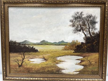 LARGE OIL PAINTING GERMANY (SIGNED) 36”x28”