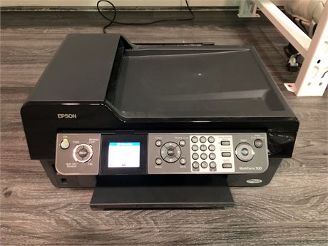 EPSON WORKFORCE 500 PRINTER WITH INK  (Working / Missing minor part on top)