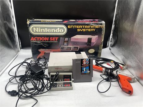 IN BOX COMPLETE NES SYSTEM WITH SUPER MARIO BROS/DUCK HUNT