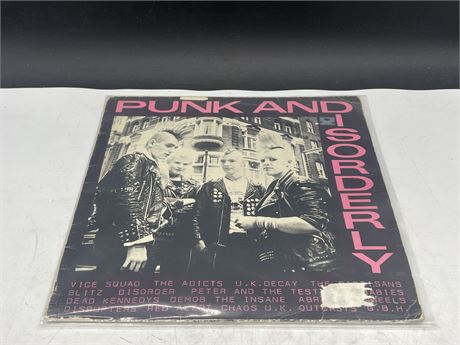 RARE FRENCH IMPORT 1981 - PUNK AND DISORDERLY - VG (SLIGHTLY SCRATCHED)