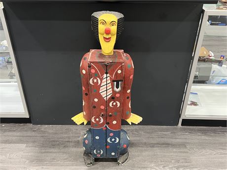 HAND PAINTED 4 TIER CLOWN CUPBOARD - 40” TALL