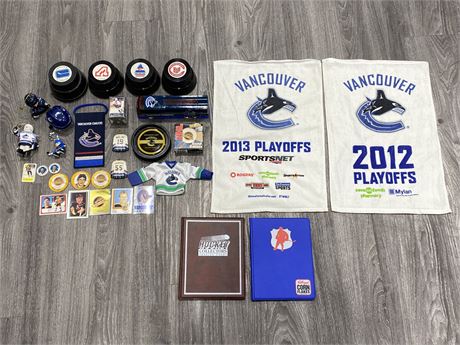 LOT OF HOCKEY COLLECTABLES + CARDS