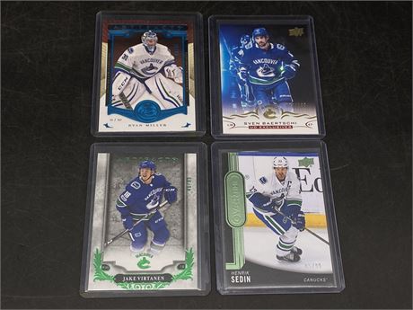 4 LIMITED EDITION CANUCKS CARDS