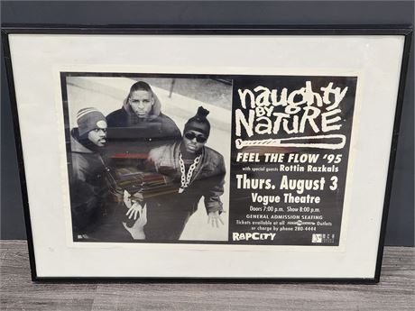 VANCOUVER VOGUE THEATRE NAUGHTY BY NATURE 1995 FRAMED POSTER (20"x28")
