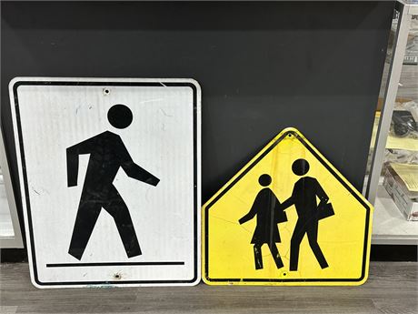 2 LARGE TRAFFIC SIGNS (24”X30” LARGEST)