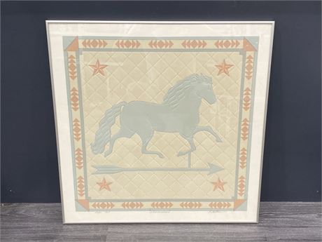 EMBOSSED PAPER HORSE PRINT SIGNED & NUMBERED (26”x26”)