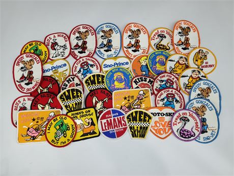36 VINTAGE SNOWMOBILE PATCHES