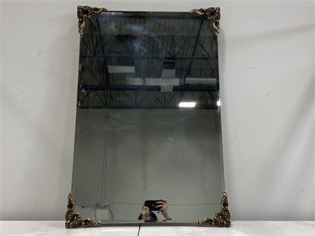 MCM BRASS ACCENTED WALL MIRROR (24”X36”)