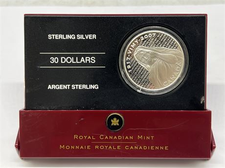 RCM STERLING SILVER $30 COIN