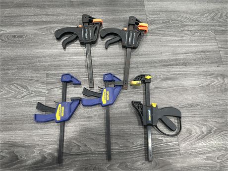 5 QUICK GRIP BAR CLAMPS
