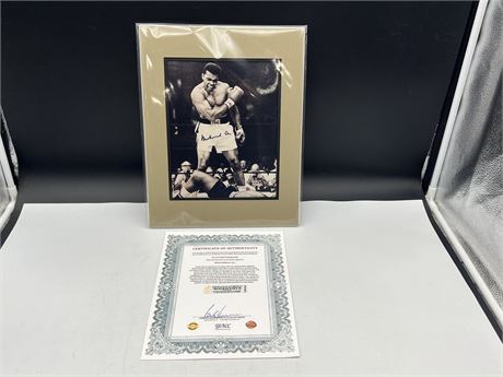 MUHAMMAD ALI SIGNED PHOTO - MATTED TO 11”x14” W/ COA