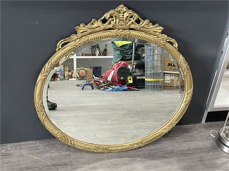 MCM GILDED HAND CARVED WALL MIRROR 30”x28”