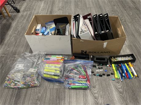 2 BOXES OFFICE/SCHOOL SUPPLIES