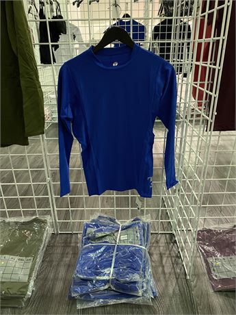 QTY 13 - NEW BLUE LONG SLEEVES (ADULT SMALL)