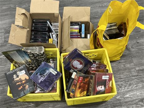 LOT OF CDS W/XMAS CASSETTES - MOSTLY SEALED
