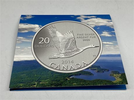 ROYAL CANADIAN MINT 2014 $20 FINE SILVER GOOSE COIN