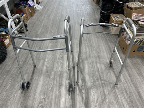 2 GUARDIAN BRAND FOLDING WALKERS FOR SENIORS - LARGER IS 23” WIDE
