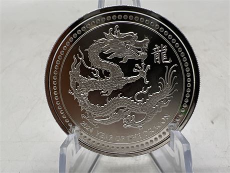 2 OZ 999 FINE SILVER YEAR OF THE DRAGON COIN