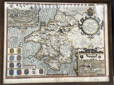 PRE 1800S HAND COLOURED MAP 23”x18”