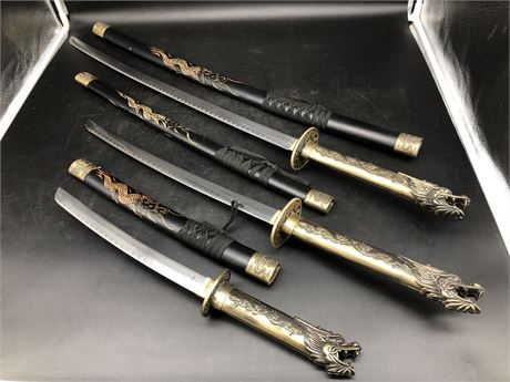 3 KATANA SAMURAI SWORDS