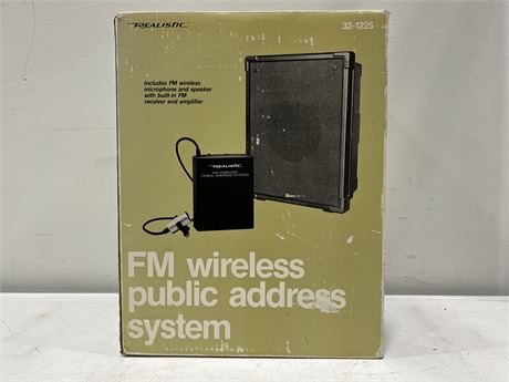 REALISTIC FM WIRELESS PUBLIC ADDRESS SYSTEM MICROPHONE TRANSMITTER 14” TALL